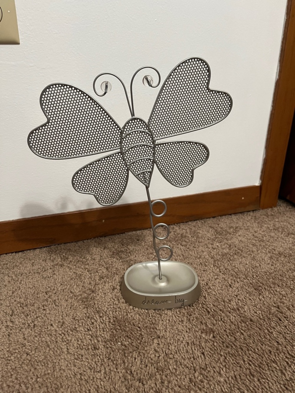 Metal Butterfly Jewelry Holder - Silver